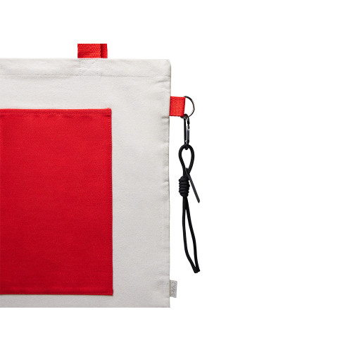 Сумка для покупокTopiс из переработанных материалов с наружным цветным карманом, красный