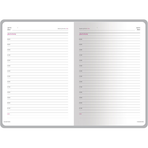 Ежедневник недатированный А6 Sidney Nebraska, черный (серебряный обрез)