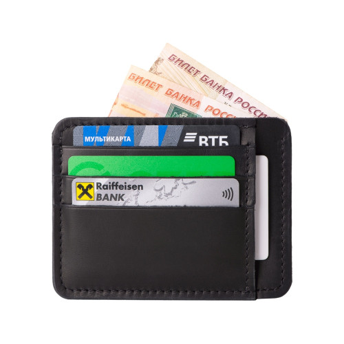 Картхолдер кожаный для автодокументов, черный Картхолдер кожаный для автодокументов, черный