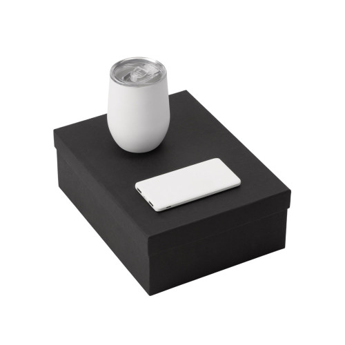 Подарочный набор с термокружкой и повербанком С1, 5000 mAh, белый