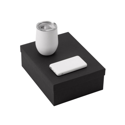 Подарочный набор с термокружкой и повербанком С2, 10000 mAh, белый Подарочный набор с термокружкой и повербанком С2, 10000 mAh, белый