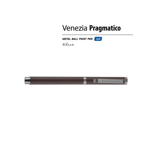 Ручка металлическая шариковая Venezia Pragmatico софт-тач, коричневый Ручка металлическая шариковая Venezia Pragmatico софт-тач, коричневый