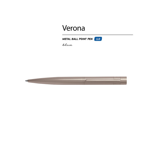 Ручка металлическая шариковая Verona, 1.0 мм, шампань Ручка металлическая шариковая Verona, 1.0 мм, шампань