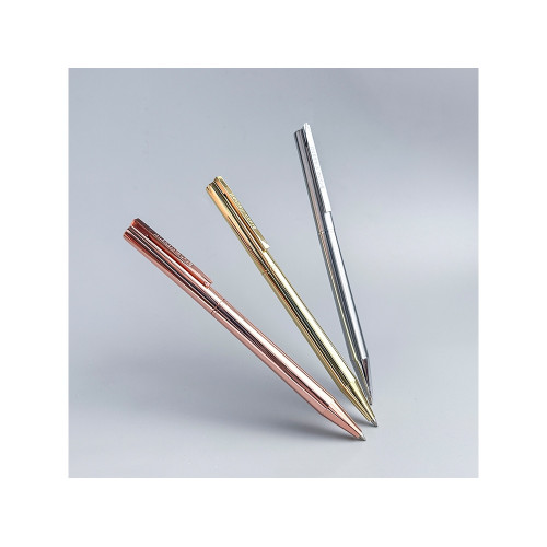 Ручка металлическая шариковая Bergamo, розовое золото