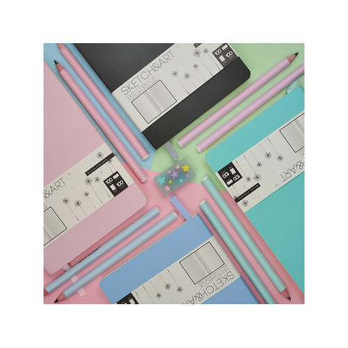 Скетчбук Sketch & Art в мягком переплете 140х210 мм, 100 л. бежевой бумаги 100 гр., мятный