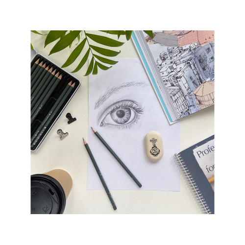 Набор чернографитовых карандашей  Sketch & Art ,12 шт. 2h-9b, металлическая коробка с ложементом Набор чернографитовых карандашей  Sketch & Art ,12 шт. 2h-9b, металлическая коробка с ложементом