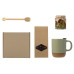 Подарочный набор с кружкой, медом и ложкой для меда, оливковый