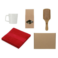 Подарочный набор для ванны с полотенцем, расческой и кружкой