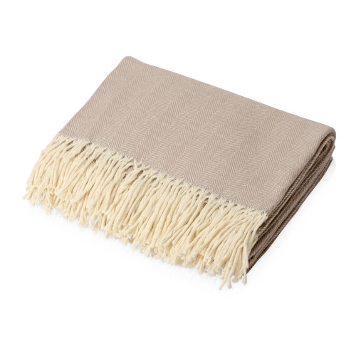 Подарочный набор с пледом, френчпрессом, чаем и вареньем, бежевый