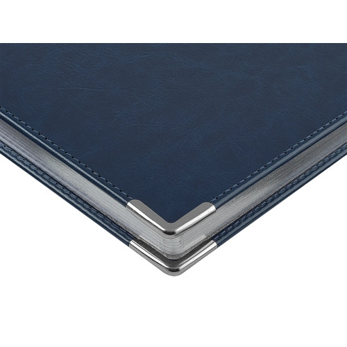 Ежедневник недатированный А5 Sidney Nebraska, синий (серебряный обрез, серебряные уголки)