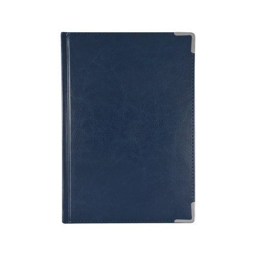 Ежедневник недатированный А5 Sidney Nebraska, синий (серебряный обрез, серебряные уголки)