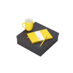 Подарочный набор с блокнотом С1, металлической ручкой и кружкой, желтый