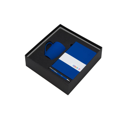 Подарочный набор с блокнотом С1, металлической ручкой и кружкой, синий