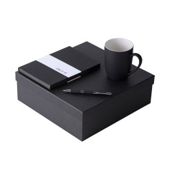 Подарочный набор с блокнотом С1, металлической ручкой и кружкой, черный