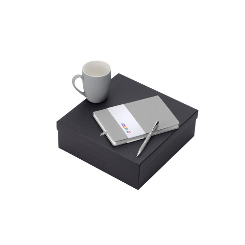 Подарочный набор с блокнотом С2, металлической ручкой и кружкой, серый