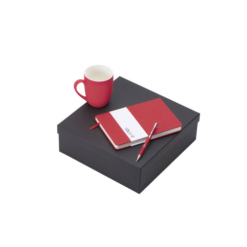Подарочный набор с блокнотом С3, металлической ручкой и кружкой, красный Подарочный набор с блокнотом С3, металлической ручкой и кружкой, красный