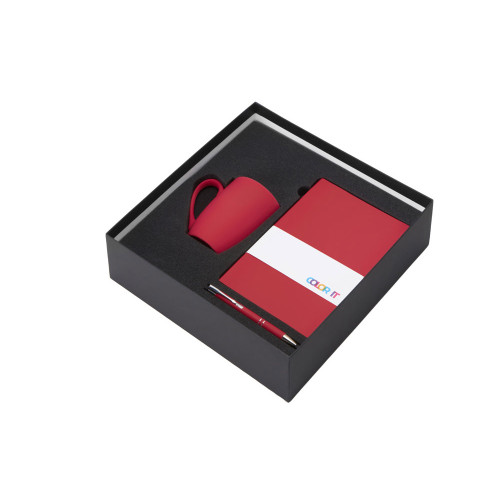 Подарочный набор с блокнотом С3, металлической ручкой и кружкой, красный Подарочный набор с блокнотом С3, металлической ручкой и кружкой, красный