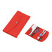 Органайзер для документов на кнопке с отделением для купюр и ручки, упаковка в индивидуальный пакет, красный/серый