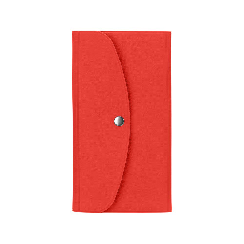 Органайзер для документов на кнопке с отделением для купюр и ручки, упаковка в индивидуальный пакет, красный/серый