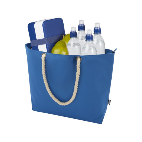 Panama пляжная эко-сумка-холодильник из переработанного материала, с ручками-шнурками 23L, ярко-синий Panama пляжная эко-сумка-холодильник из переработанного материала, с ручками-шнурками 23L, ярко-синий
