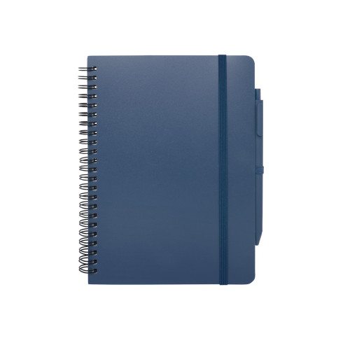 Блокнот Thalaasa формата А5 в твердой обложке из океанического пластика с шариковой ручкой - Синий Блокнот Thalaasa формата А5 в твердой обложке из океанического пластика с шариковой ручкой - Синий