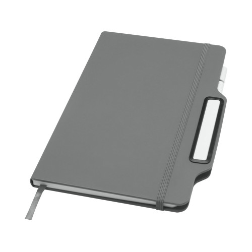 Nexus блокнот формата А5 в твердой обложке с ручкой и карандашом - Серый Nexus блокнот формата А5 в твердой обложке с ручкой и карандашом - Серый