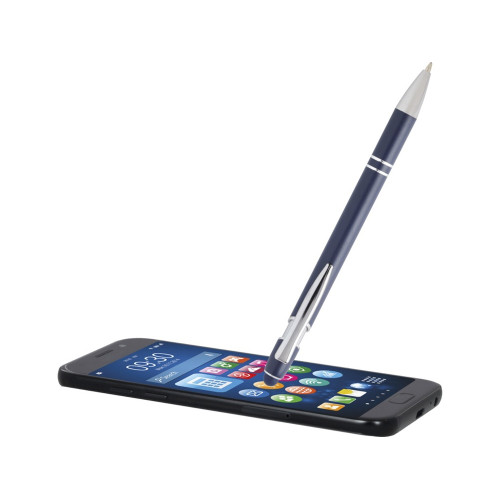 Kish шариковая ручка с серебристой отделкой - Темно - синий (черные чернила) Kish шариковая ручка с серебристой отделкой - Темно - синий (черные чернила)