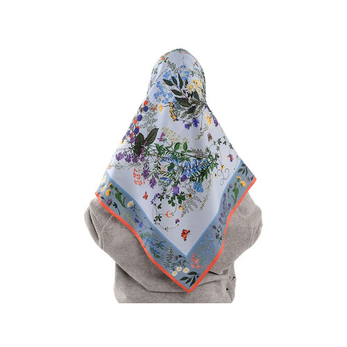 Платок Русский полевой букет, молочный