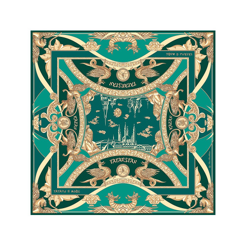 Платок Казань Драгоценная изумрудный