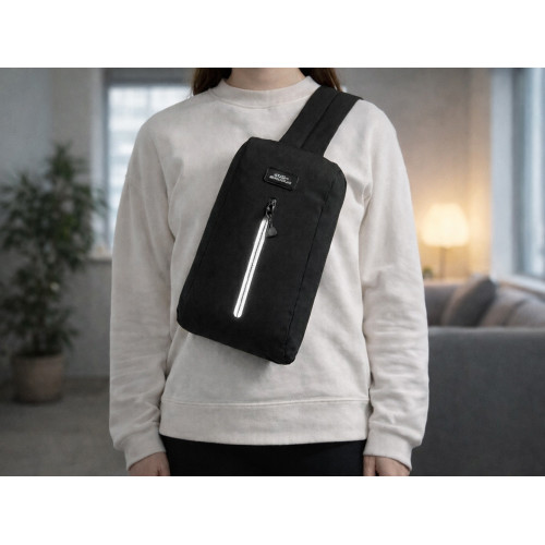 Сумка-слинг Nomad на одно плечо из водостойкого переработанного пластика, черный Сумка-слинг Nomad на одно плечо из водостойкого переработанного пластика, черный