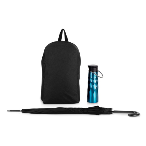 Подарочный набор с бутылкой для воды, зонтом и рюкзаком Water element , синий Подарочный набор с бутылкой для воды, зонтом и рюкзаком Water element , синий