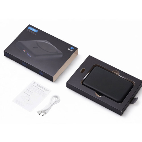 Магнитный внешний беспроводной аккумулятор Polarix, QC/PD, 10000 мАч, черный