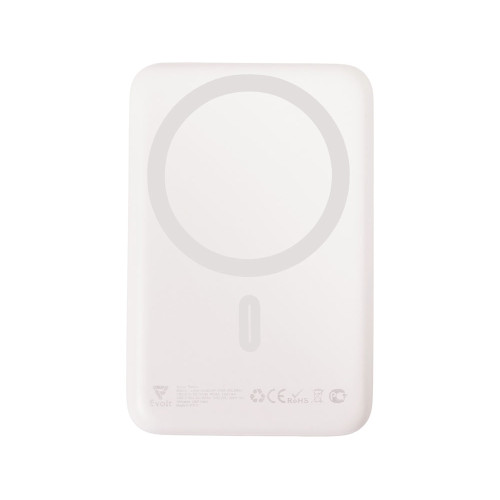 Магнитный внешний беспроводной аккумулятор Polarix, QC/PD, 10000 мАч, слоновая кость