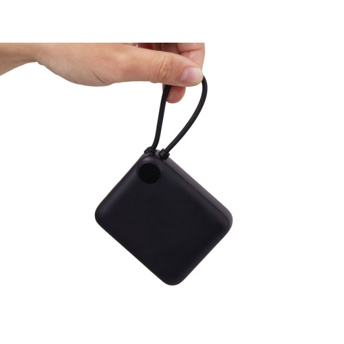 Внешний аккумулятор со встроенным кабелем Liri, QC/PD, 10000 мАч, черный