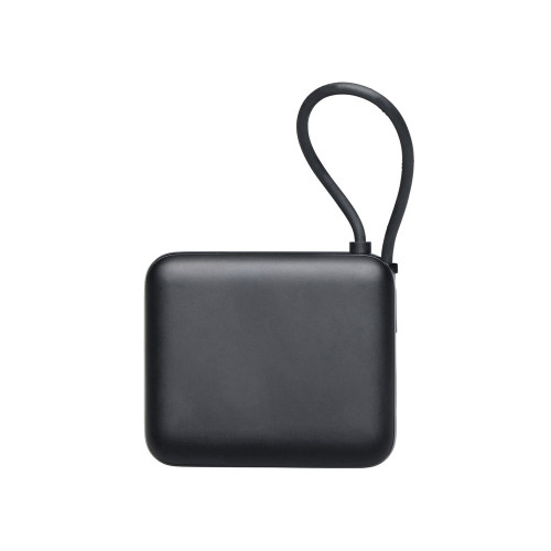 Внешний аккумулятор со встроенным кабелем Liri, QC/PD, 10000 мАч, черный