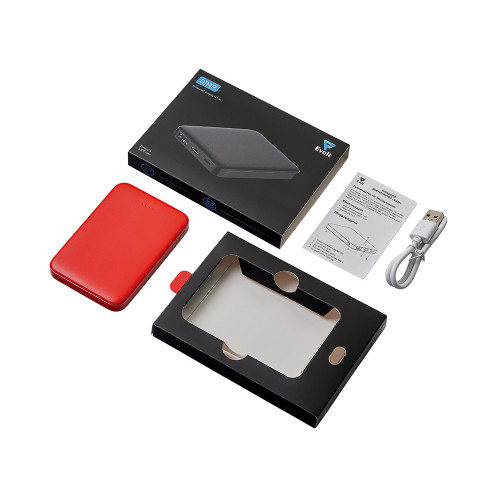 Внешний аккумулятор Simp, 5000 мАч, красный Внешний аккумулятор Simp, 5000 мАч, красный