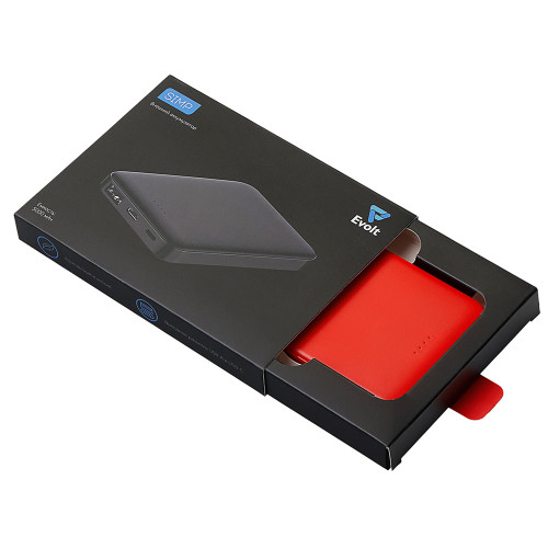 Внешний аккумулятор Simp, 5000 мАч, красный Внешний аккумулятор Simp, 5000 мАч, красный