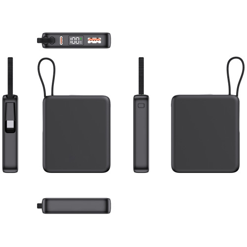 Внешний аккумулятор с подсветкой лого Nex, 5000 мАч, черный