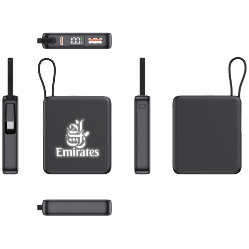 Внешний аккумулятор с подсветкой лого Nex, 5000 мАч, черный