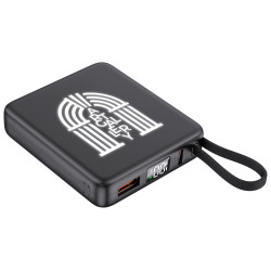 Внешний аккумулятор с подсветкой лого Nex, 5000 мАч, черный