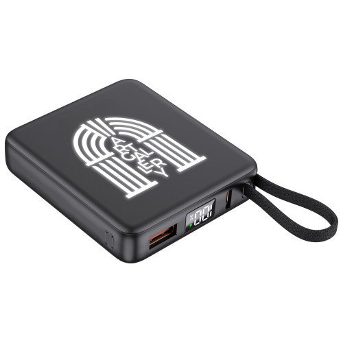 Внешний аккумулятор с подсветкой лого Nex, 5000 мАч, черный