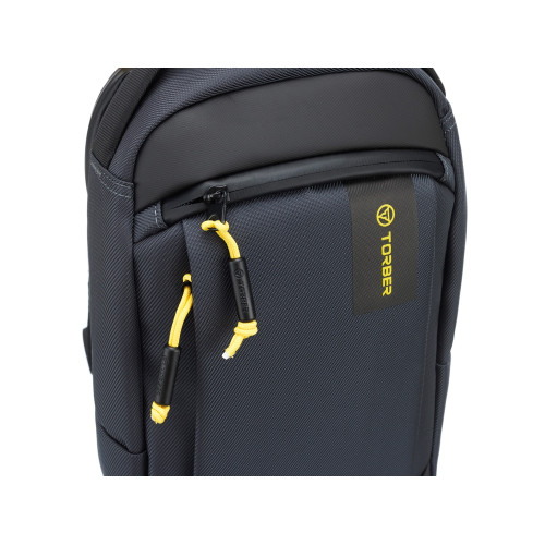 Рюкзак TORBER VOYAGE на одно плечо, серый, полиэстер 900D, 20х10х30 см, 5 л