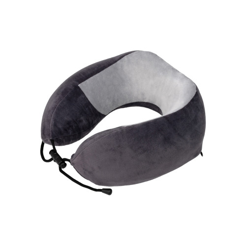 Подушка TORBER, дорожная, с эффектом памяти, тёмно-серая, полиэстер+спандекс