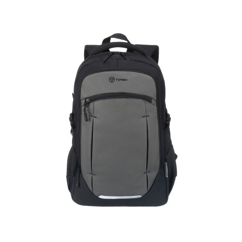 Рюкзак TORBER CLASS X, чёрно-серый, 46 x 32 x 18 см + Мешок для сменной обуви в подарок!