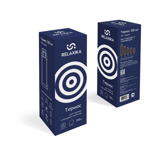 Термос Relaxika 101 (0,35 литра), темно-синий (без лого) Термос Relaxika 101 (0,35 литра), темно-синий (без лого)