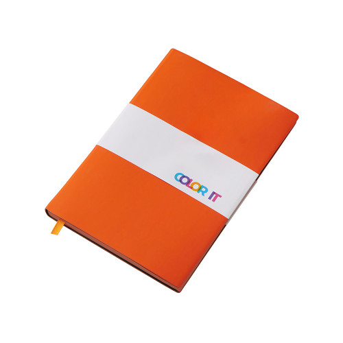 Блокнот C1 софт-тач, гибкая обложка, 128 листов, оранжевый