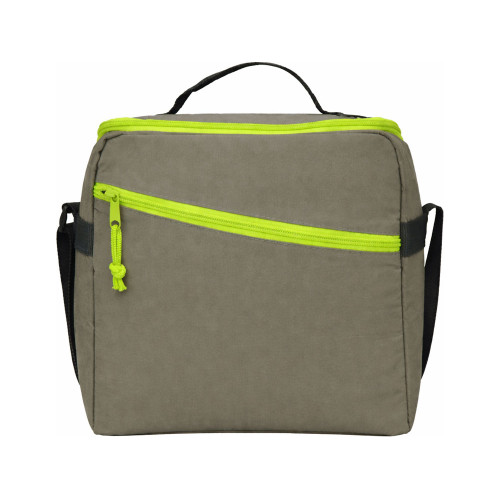 Изотермическая сумка-холодильник Neo Classic c контрастной молнией, серый/зеленое яблоко