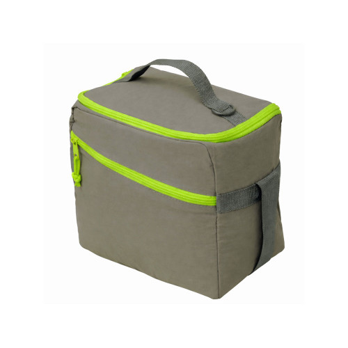 Изотермическая сумка-холодильник Neo Classic c контрастной молнией, серый/зеленое яблоко