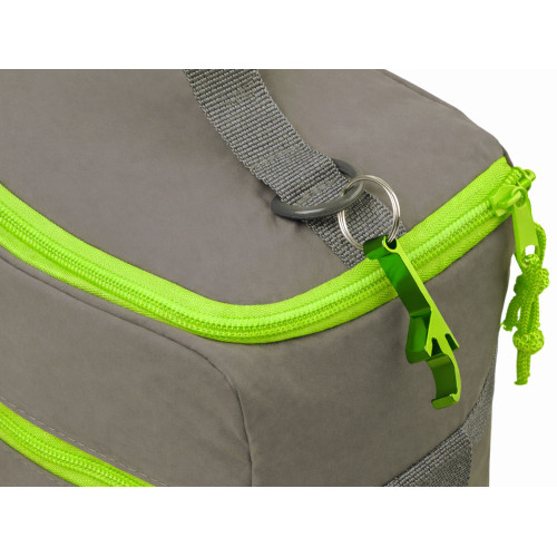 Изотермическая сумка-холодильник Neo Classic c контрастной молнией, серый/зеленое яблоко