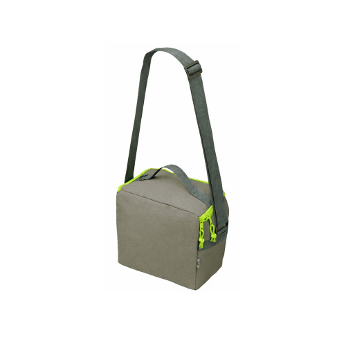 Изотермическая сумка-холодильник Neo Classic c контрастной молнией, серый/зеленое яблоко